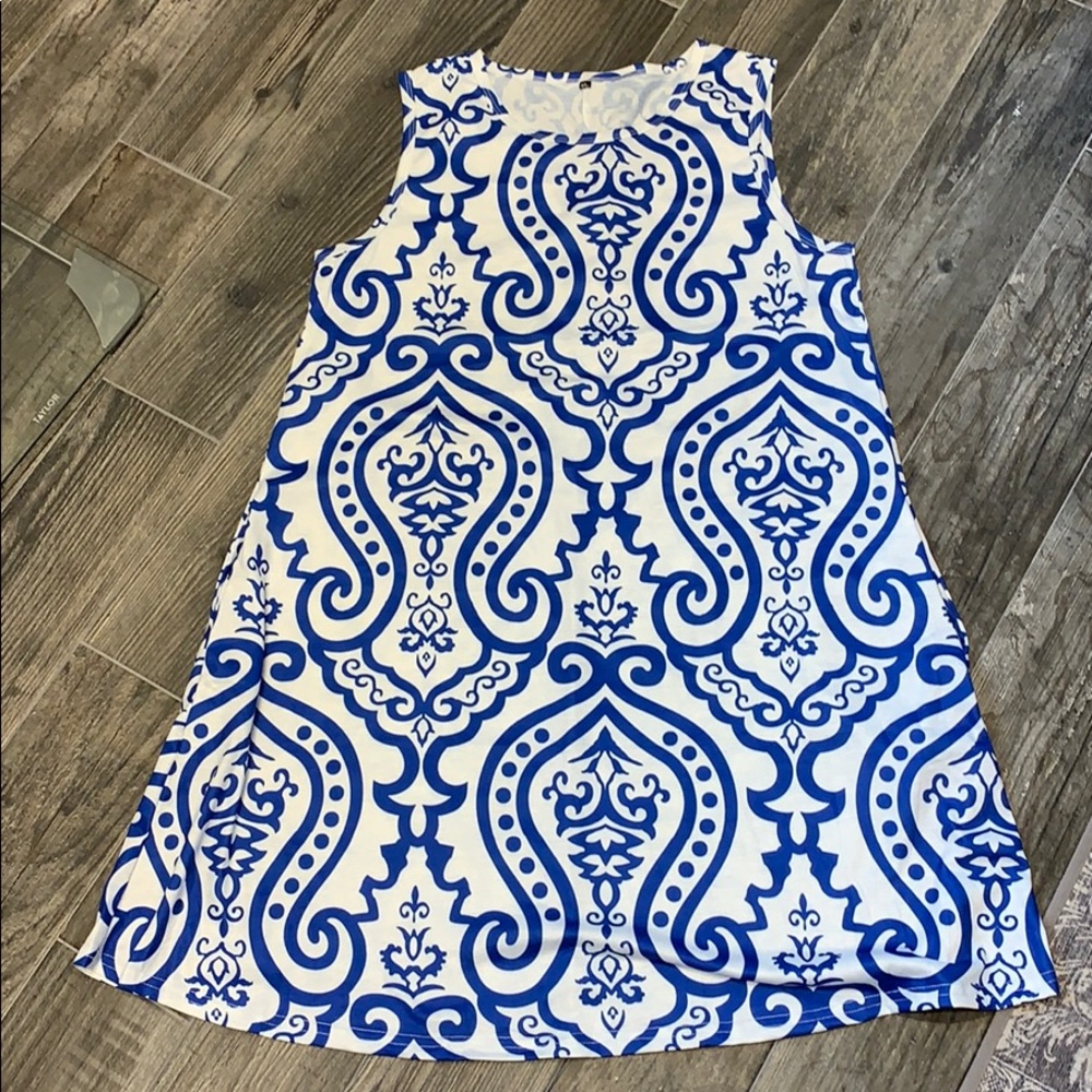 Dress (White & Blue)